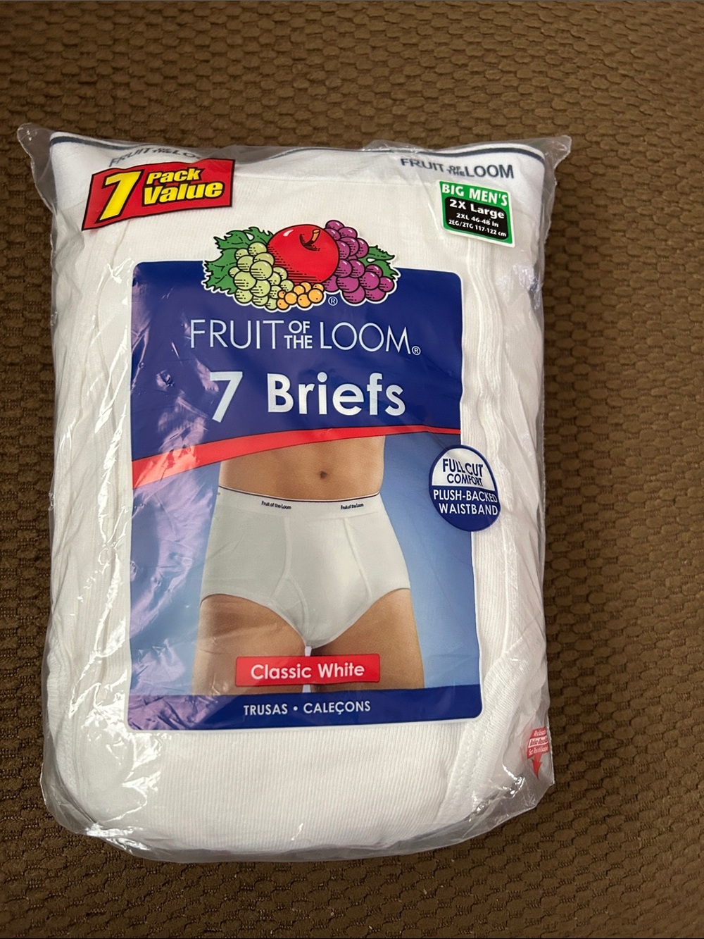 Fruit of the Loom Men’s White 7-Pack Briefs